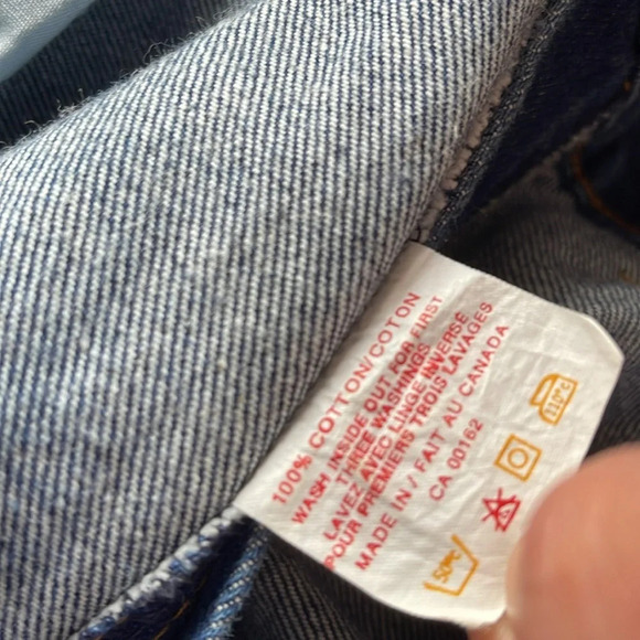 GWG Vintage 80s Upcycled Cutoff Jean Shorts Blue Dark Wash Denim Fray Raw Hem 42 - Picture 7 of 9